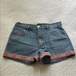No Boundaries Denim Shorts with Pink Accents